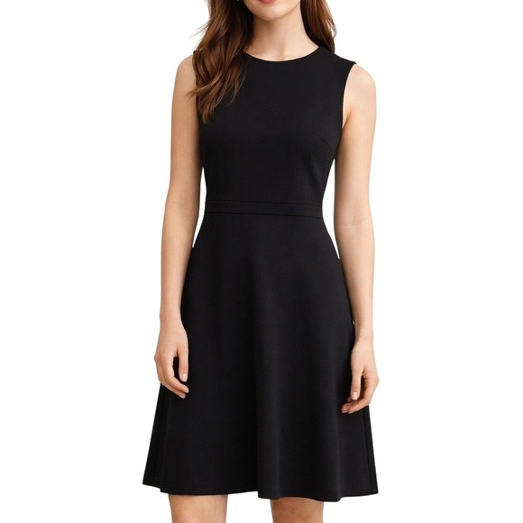 Uniqlo Dresses & Skirts - Uniqlo Ponte Fit‎ and Flare Dress Womens Small Black Excellent Sleeveless 173261